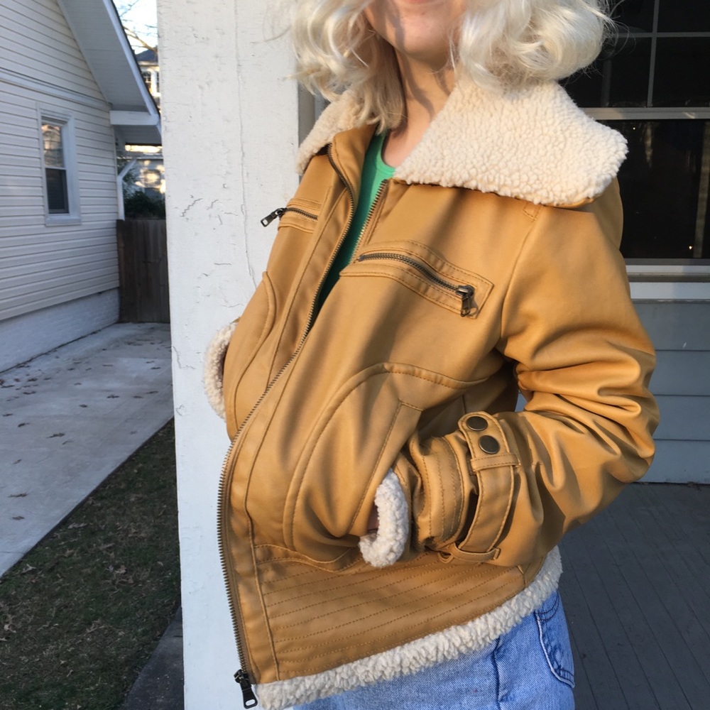 faux leather fur jacket